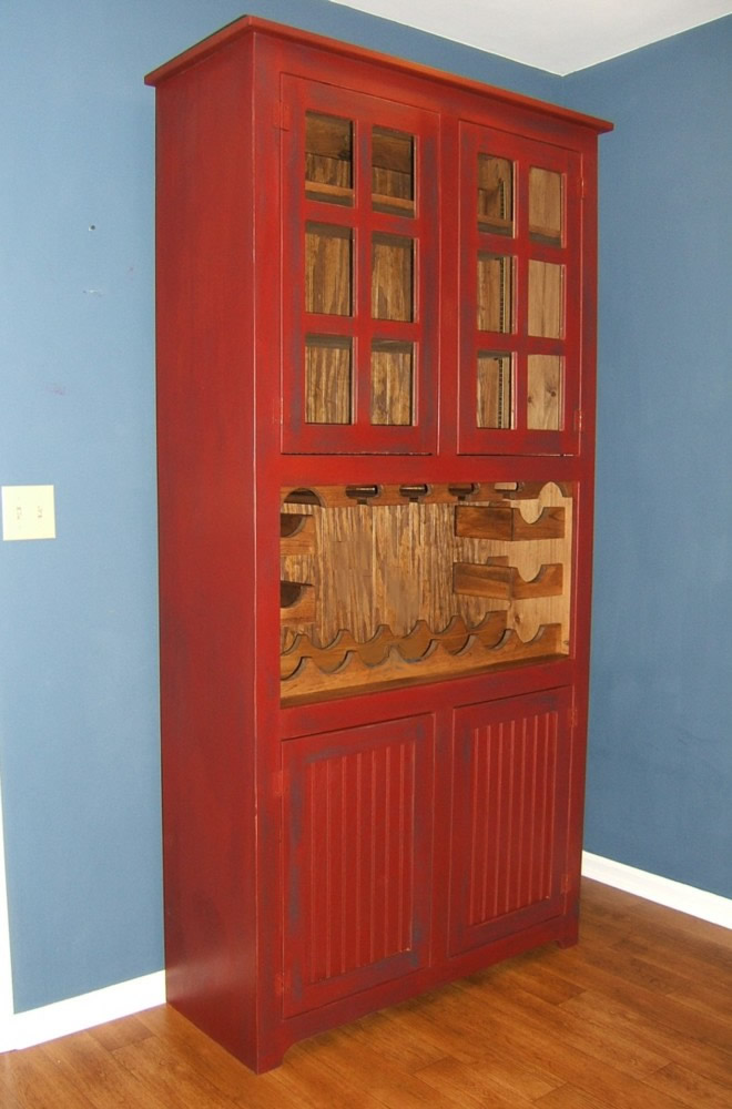 China Cabinet with Wine and Stemware Storage